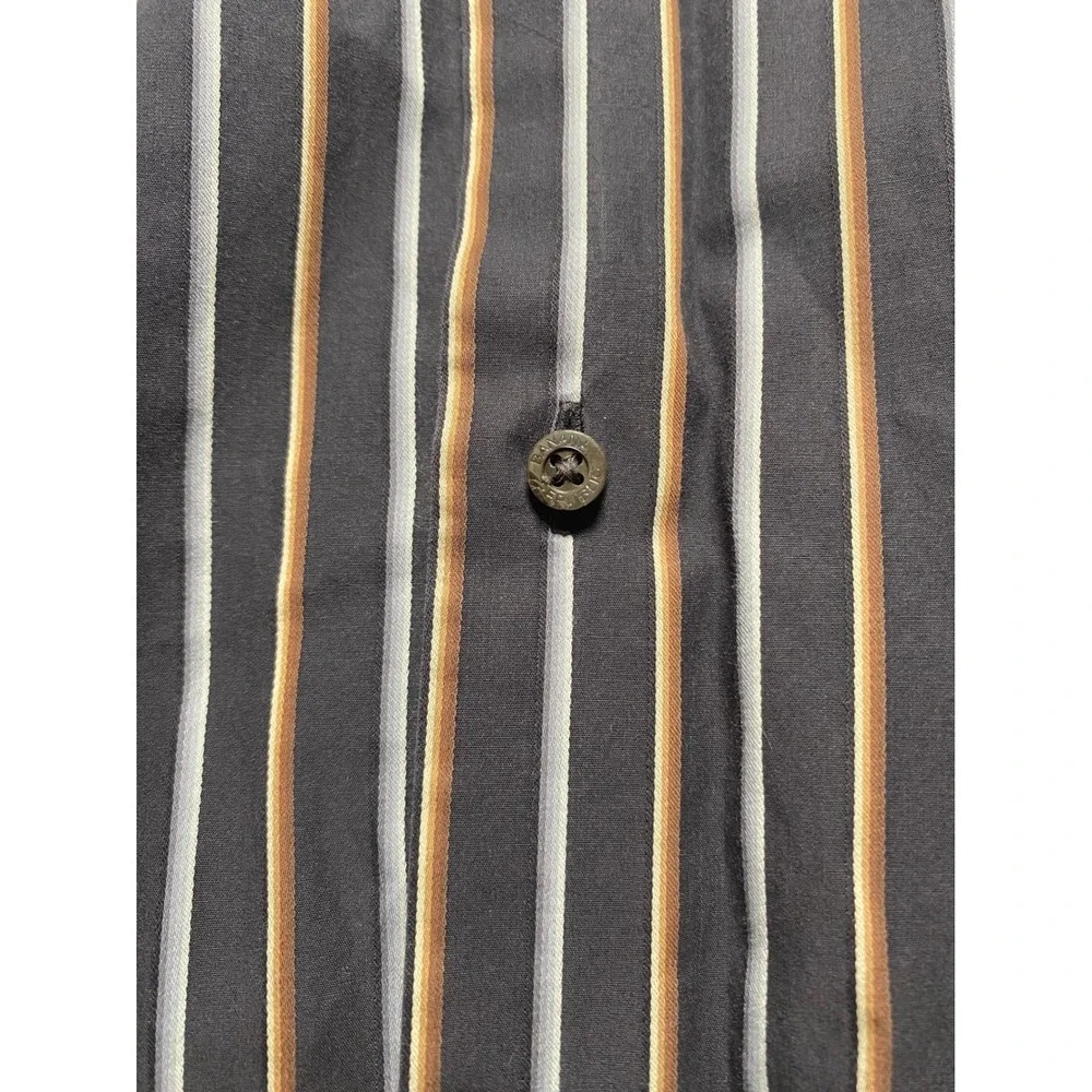 Banana Republic Mens Striped Button Down Shirt L Floral Contrast Cuff 324756-00